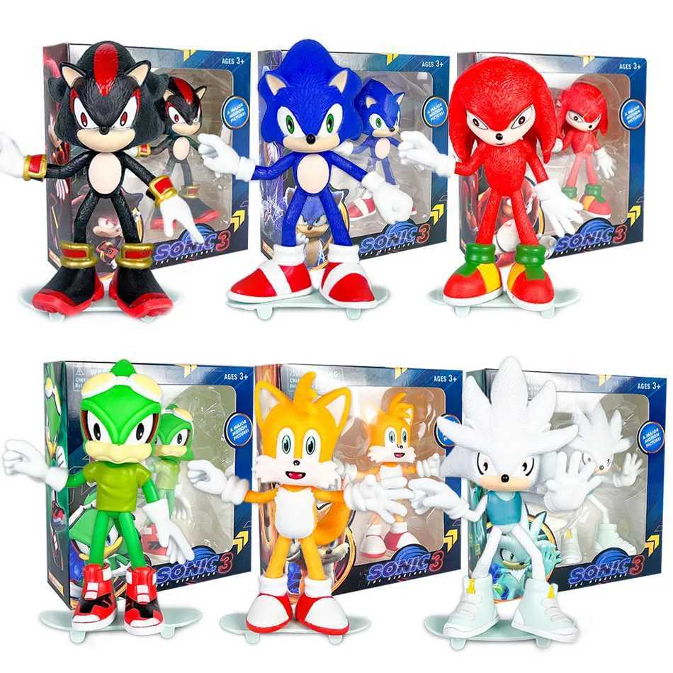NEW Selling Sonics Film and Television PVC Character Toy Hedgehog Shadow Tail Figure Model Dolls Children Animal Toys