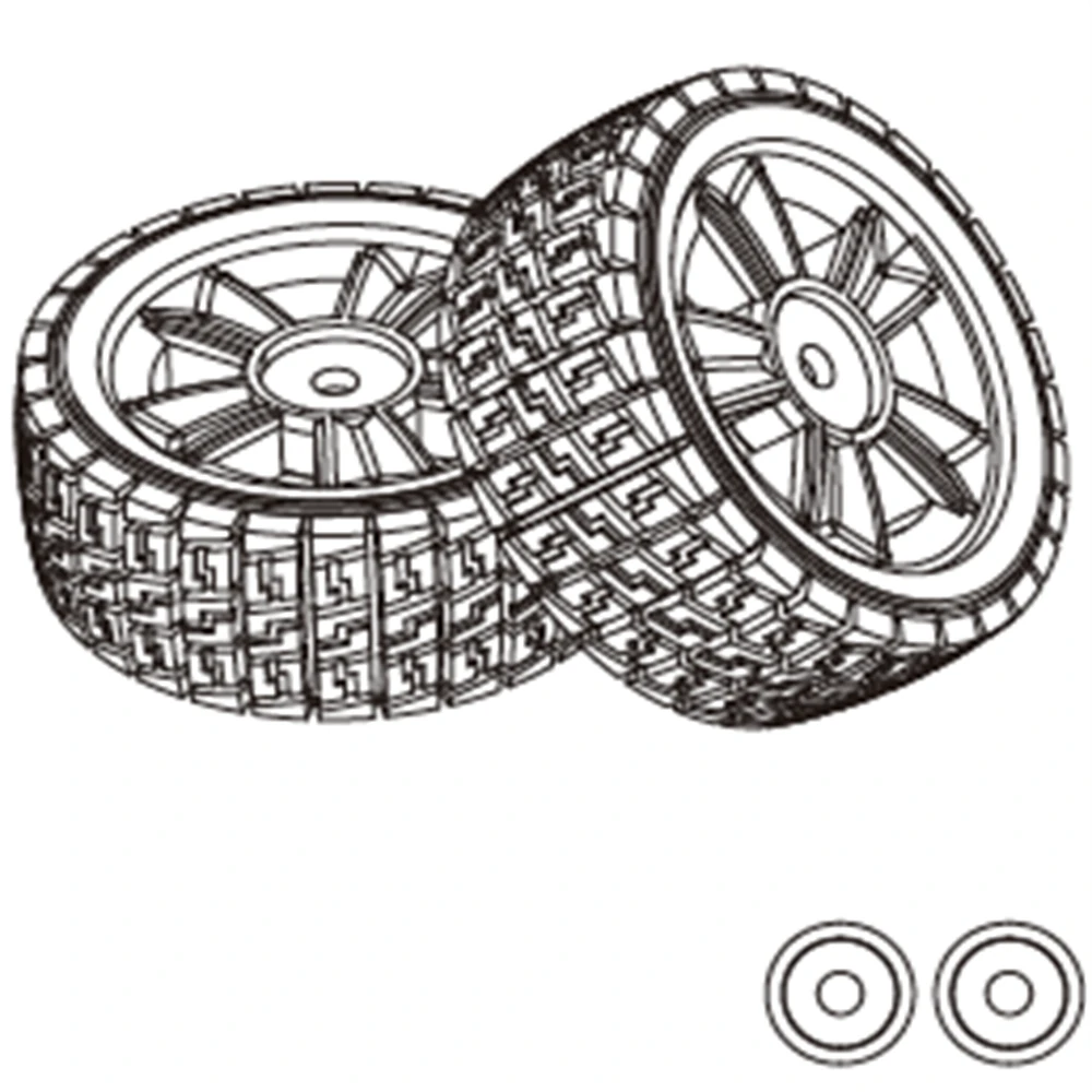 2PCS MJX 14301 1-14 RC Car Original Parts 1415A1 14301 Rubber Tires 1415A2 14302 Rubber Tires 1415B1 14301 TPR Tires 141