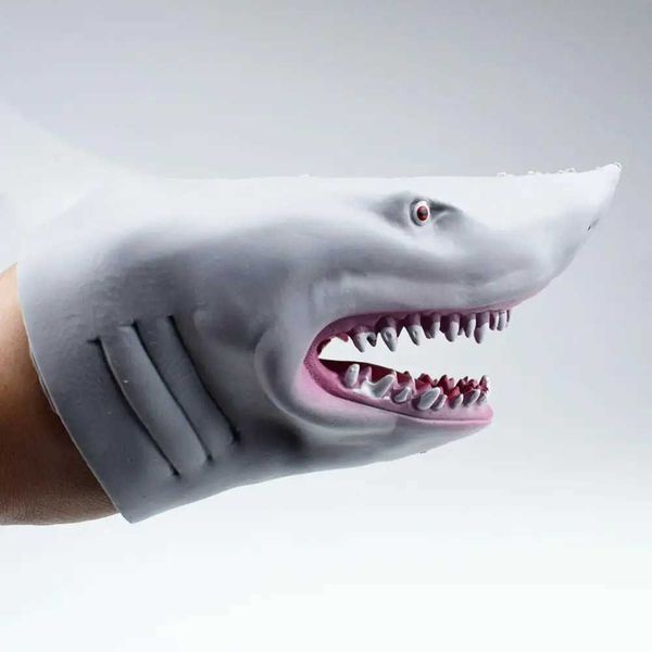 Puppets Plush Dolls Shark Hand Puppet 2 Color No Fading Soft No Falling Skin Friendly isure Puzz Ecotronic Toy 95g Elastic Hand Puppet Tpr W