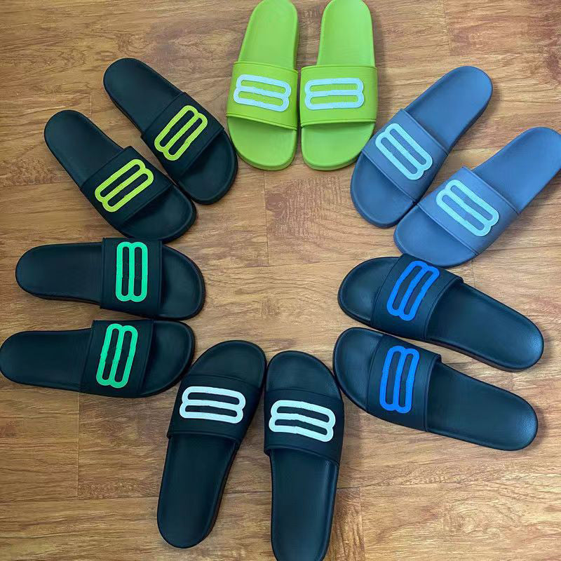 Designer Slippers For Men Women Paris Pool Slide Beach Sandals Luxury Rubber Slides Black White Green Pink Yellow Blue Grey Summer Sliders Glow In t