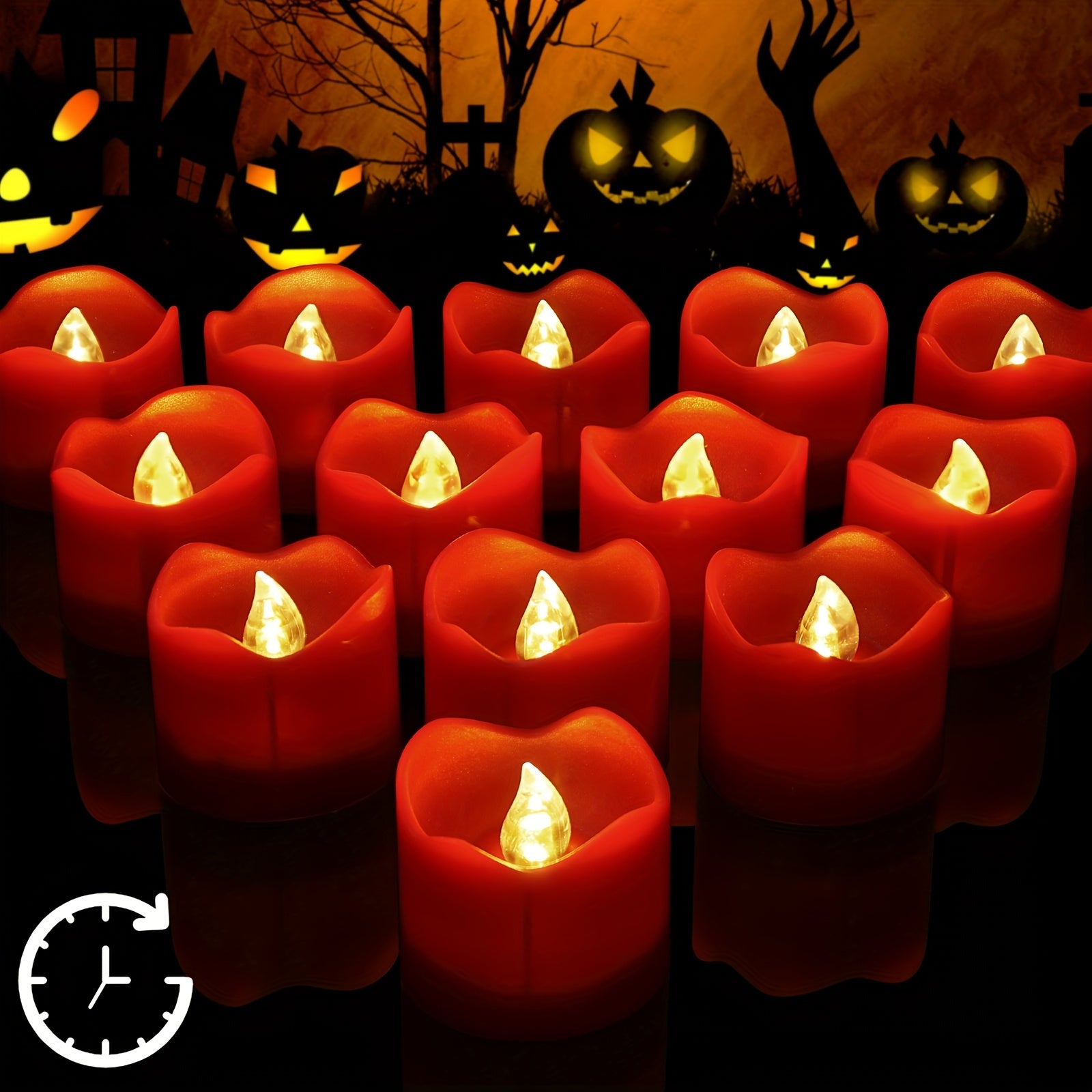 TEMU Lights Candles Battery Operated, 6h Timer Built-in, Auto On Daily, Flameless Led Tealight For Table Centerpieces, Lantern, Holiday Decor, Warm