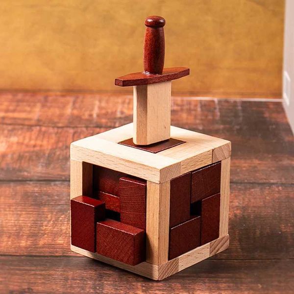 3D Puzzles Unique Gifts Sword Puzzle Box Wooden Brain Teaser Puzzles For Adults Children IQ Challenge Toy Juegos De Inteligencia H241119