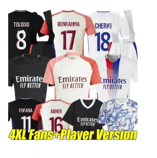 2024 2025 Lyonnais Lyon Maillot de foot Soccer JerseyS CAQUERET TOLISSO JEFFINHO OL AOUAR TAGLIAFICO 00 01 02 retro football shirts BENZEMA