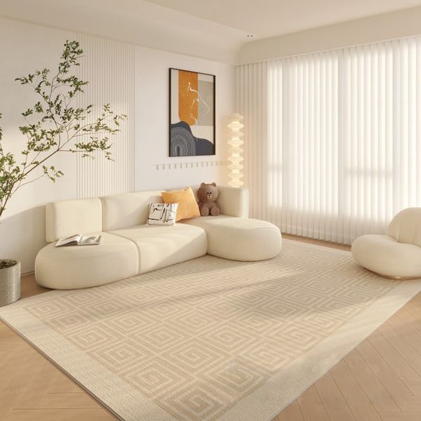 flower-3919-390-55- LLBB-Solid Color Handmade Floor Mat Bedroom Modern Japanese Sofa Coffee Table Area Rug