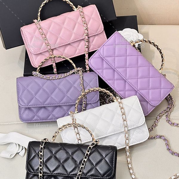 Handbags Flap bag Wallet ON Chain Clutch With Chain Shoulder bag 18cm Phone Holder Bag Crossbody bags Lambskin Mirror Top quality Designer b