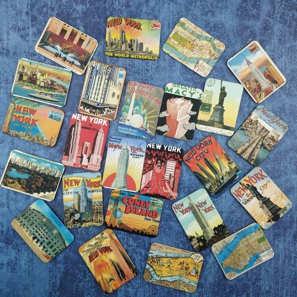 Christmas Decorations 24 Pcs fridge magnets set York scenery home deco tourism souvenir for refrigerators ic sticker paste 221129