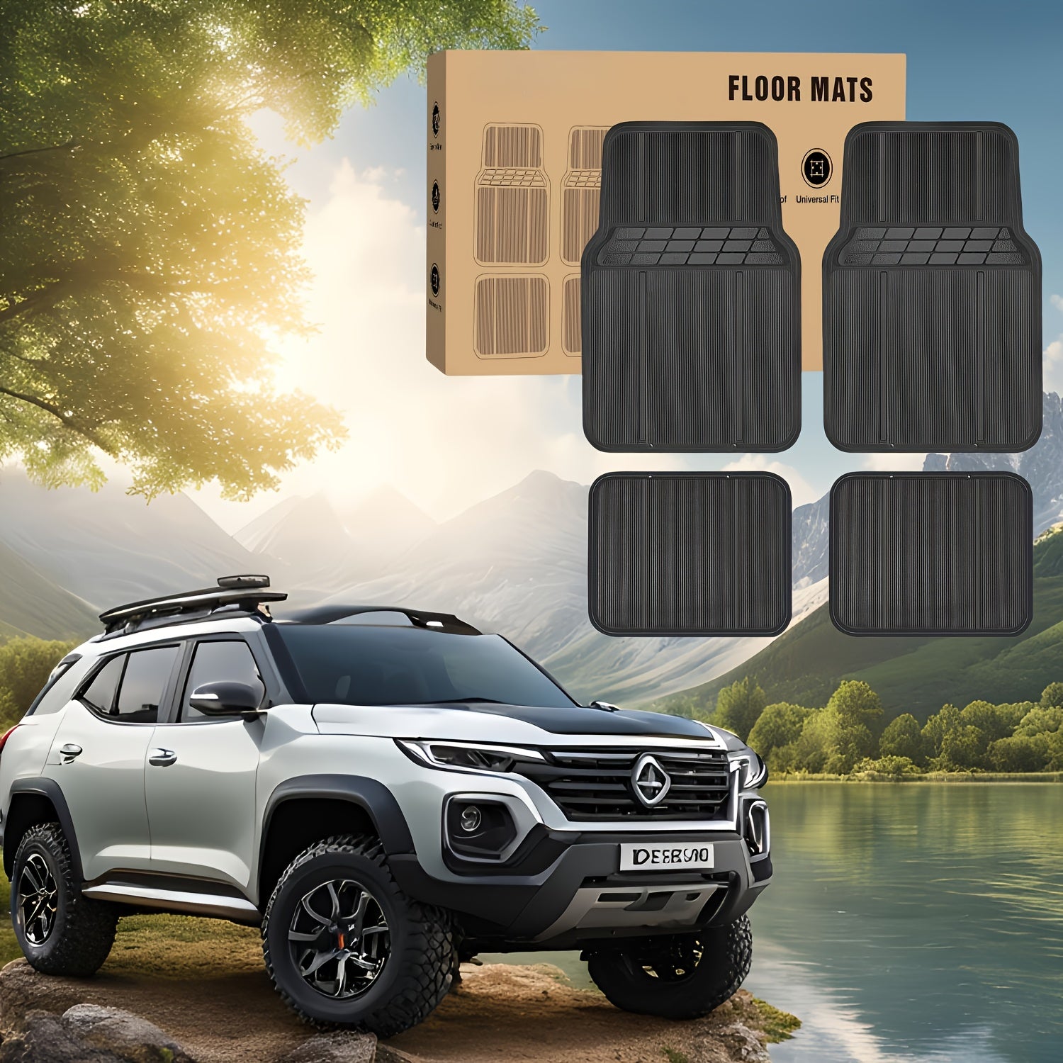 TEMU Car Accessories Tpe Floor Mats For Cars Trucks Suvs Universal For Most Vehicles All Weather Protection Heavy Duty Floor Liners Car Carpet