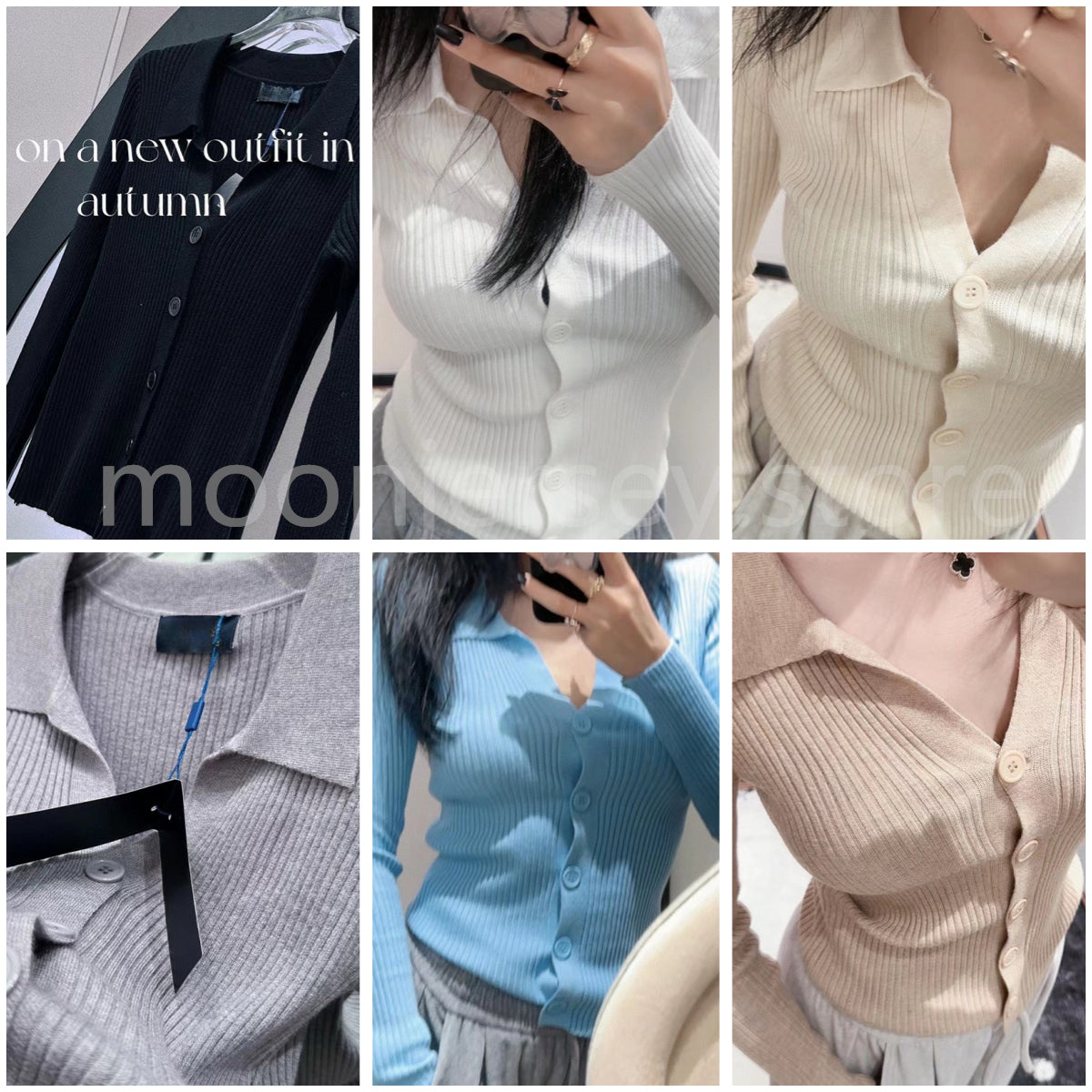 New Fashion Clothing Designer Knitted Shirts for Women Autumn Winter Outfit Polo Shirt S-M-L 24928