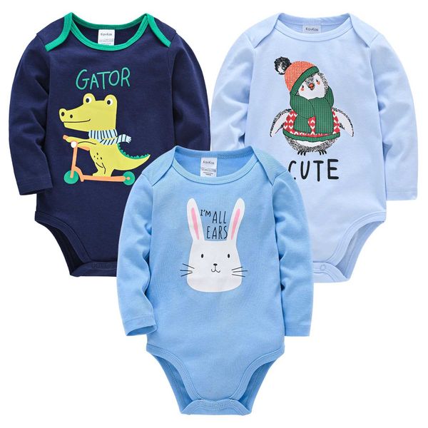 3-piece baby bodysuit Cfy long sleeved one-piece cute Rper baby boy and girl basic clothing set Y250111