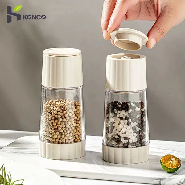 Salt and Pepper Mills Manual Salt Grinder Spice Pepper Grinder with Strongwith Adjustable Ceramic Grinding Kitchen Cooking Tools 250211