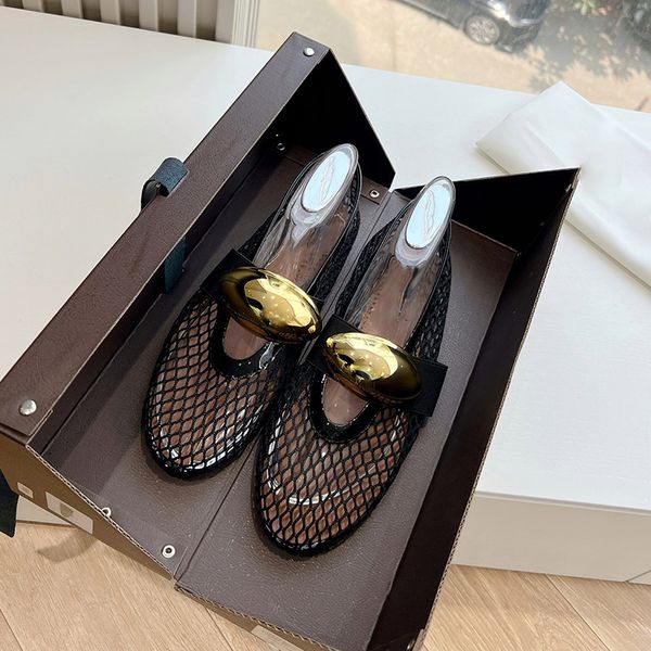 2024 crystals leather ballerinas ballet flats bow sandals women new lolita office designer top mirror quality Whitedress Shoes 35-42