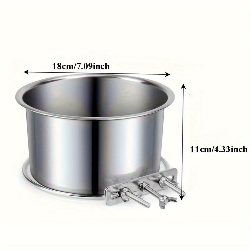 TEMU Large Dog Feeder Stainless Steel Food Bowl Food And Water Cup Water Dispenser Thickened And Raised Dog Cage Accessories Anti-slip