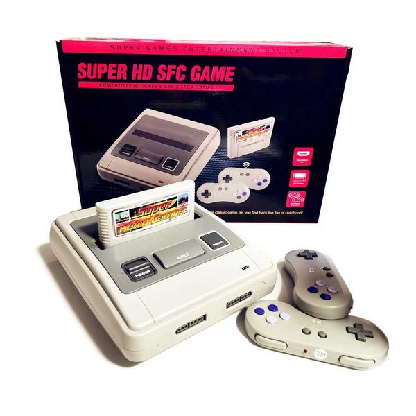 Portable Game Players SFC52HD Super Retro Hardware Game Console Play for SFC-SNES Game Cartridge Two Controllers Free 350 Games Card Size CL