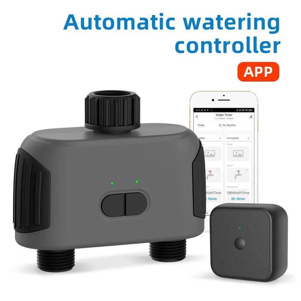Automatic Water Timer with Wifi Hube 2-Outlet Garden Irrigation Watering System Sprinkler Programmer Tools Support Alexa TuyaXJ241220