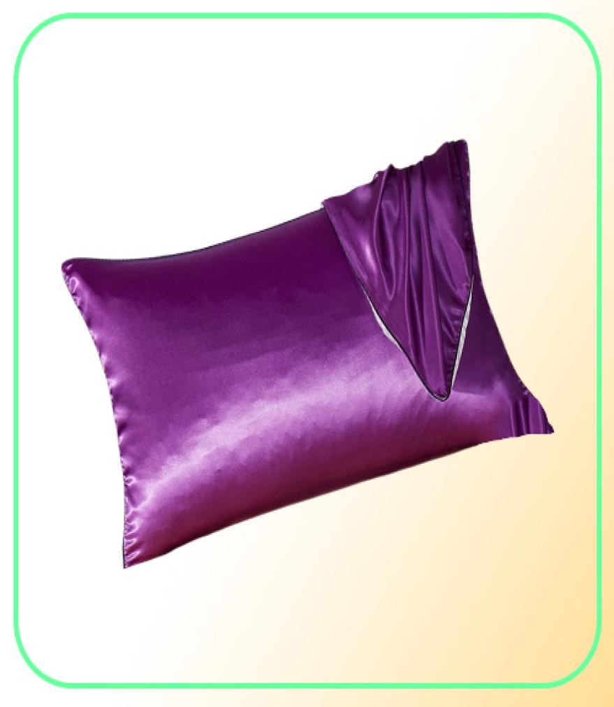 pure color Silk Pillowcases Mulberry Pillow Case without Zipper for Hair and Skin Hypoallergenic Bedding Supplies 48x74cm3418221