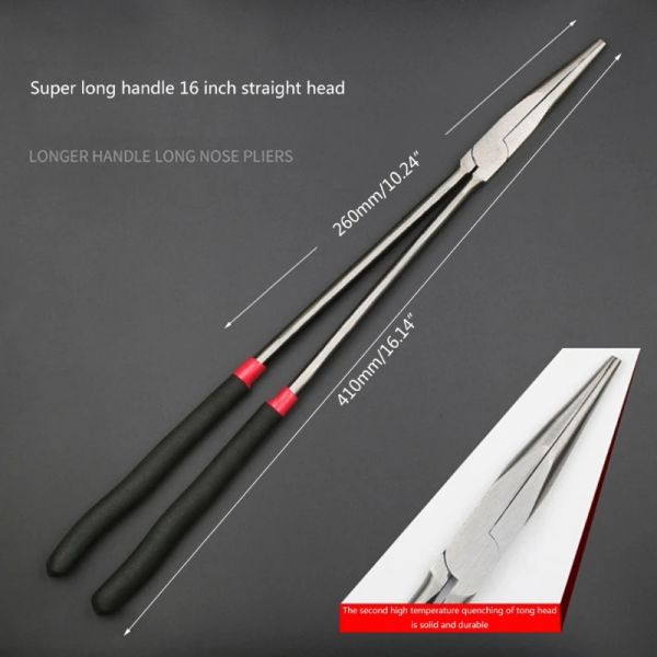16 Inch Extra-Long Pliers Hand Tool Long Nose Plier Multi-purpose Pliers Straight Nose Pliers 410mm 25 - 45 Degree Bend