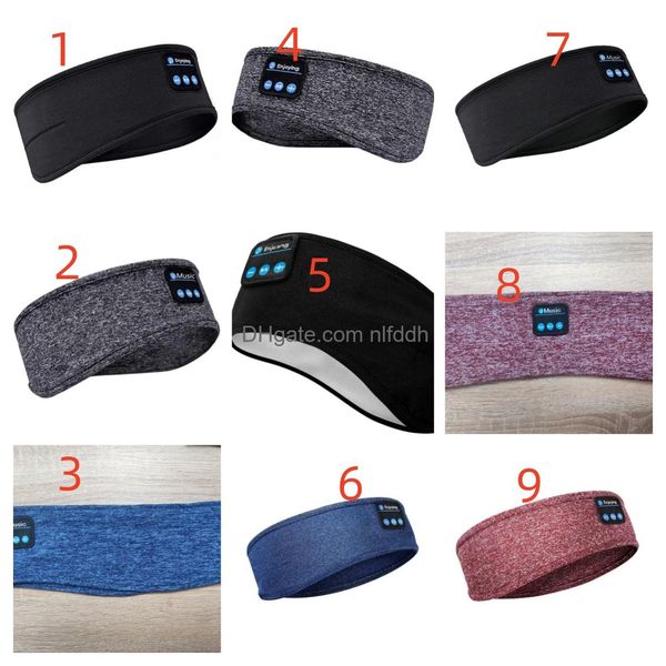Headphones & Earphones Headphone-Headset Bt5.0 Slee Sleep Eye Mask Headsets Soft With Speakers Sport Wireless Music Earphone Women Me Dhe38