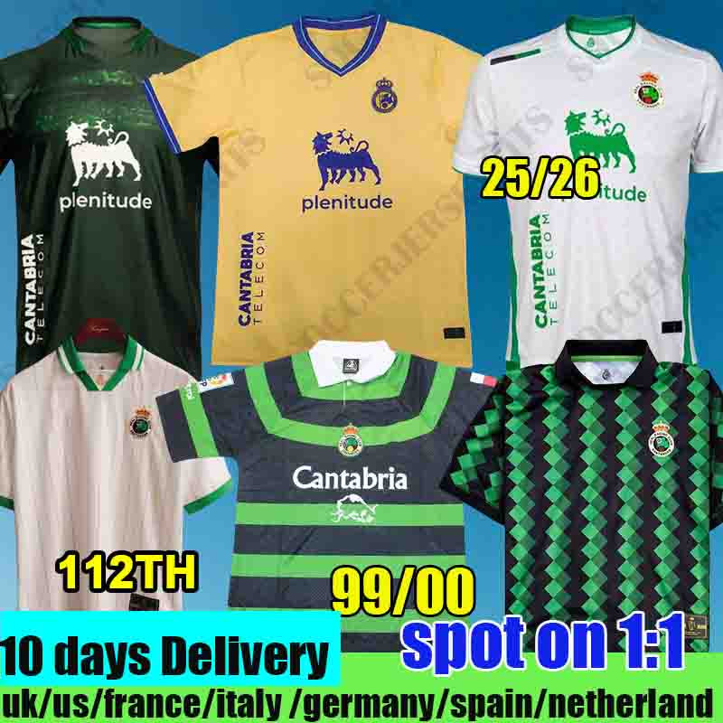 racing santander Camiseta de Futbol 99 00 1999 2000 away green strip soocer jerseys football shirts tops