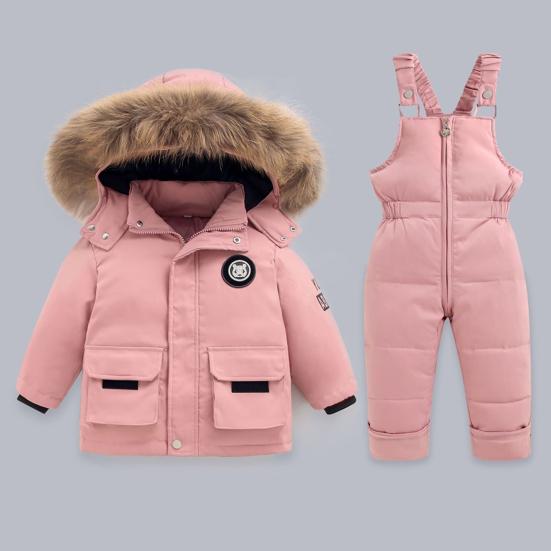 Winter Warm Down Jackets Boys Thicken Jumpsuit parka Overalls Baby toddler Girl Clothes Kids Snowsuit Children Clothing Set 2pcs