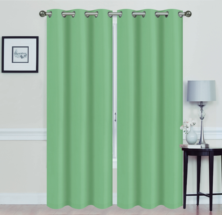 Madonna Blackout Grommet Curtain Panels (Set of 2) - 84" SAGE