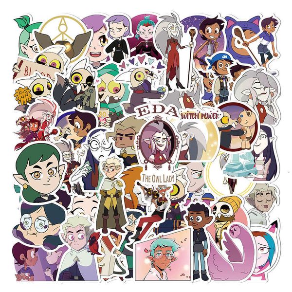 50 Owl Magic Society for laptops, hand books, water bottles, mobile phone decorations, waterproof DIY stickers