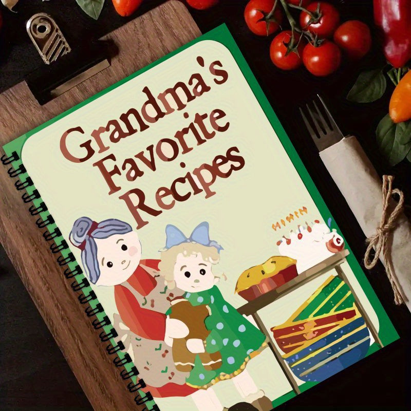 TEMU A5 Recipe Book - Illustration With , Cooking Enthusiasts, Diy Dining Plan, Ideal Gift For , Recipe Notebook|whimsical Illustration|decorative