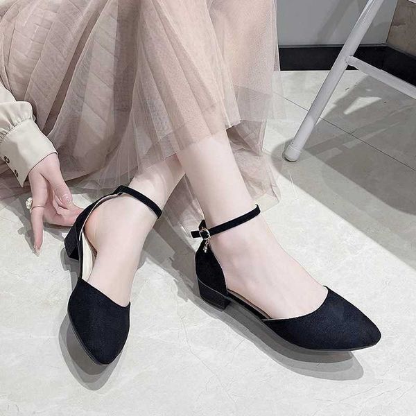 Summer Women Dress Pointed Toe Sandals Female Metal Buckle Strap Designer Sandles Lady Banquet Suede Lightweight Barefoot ShoesC241126