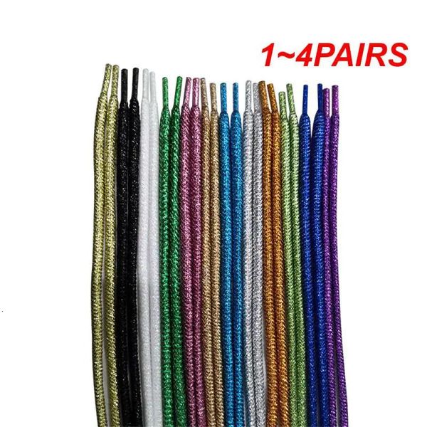 Shoe Parts Accessories 14PAIRS Ribbed Rope Laces Generic 1 Pair Colored Shoelaces Gold And Silver Shiny Useful Belt 231124