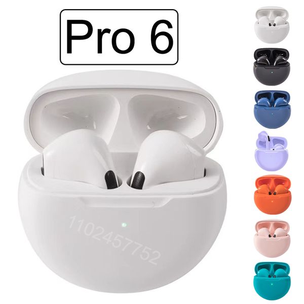 Pro6 HiFi Bluetooth Earphone IPX5 Life Waterproof Wireless Headphones For iPhone Xiaomi Headset HD Mic Call ht38 J6 Pro 6 Earbuds Long Stand