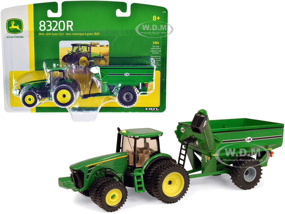 John Deere 8320R Tractor with J&amp;M Grain Cart 1-64 Diecast Models by ERTL TOMY