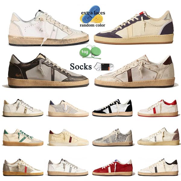 Fashion Designer Shoes Women Mens Shoe Gold Glitter White Black Pink Luxury Silver Suede Leather Handmade Upper Vintage Platform Sneakers Le