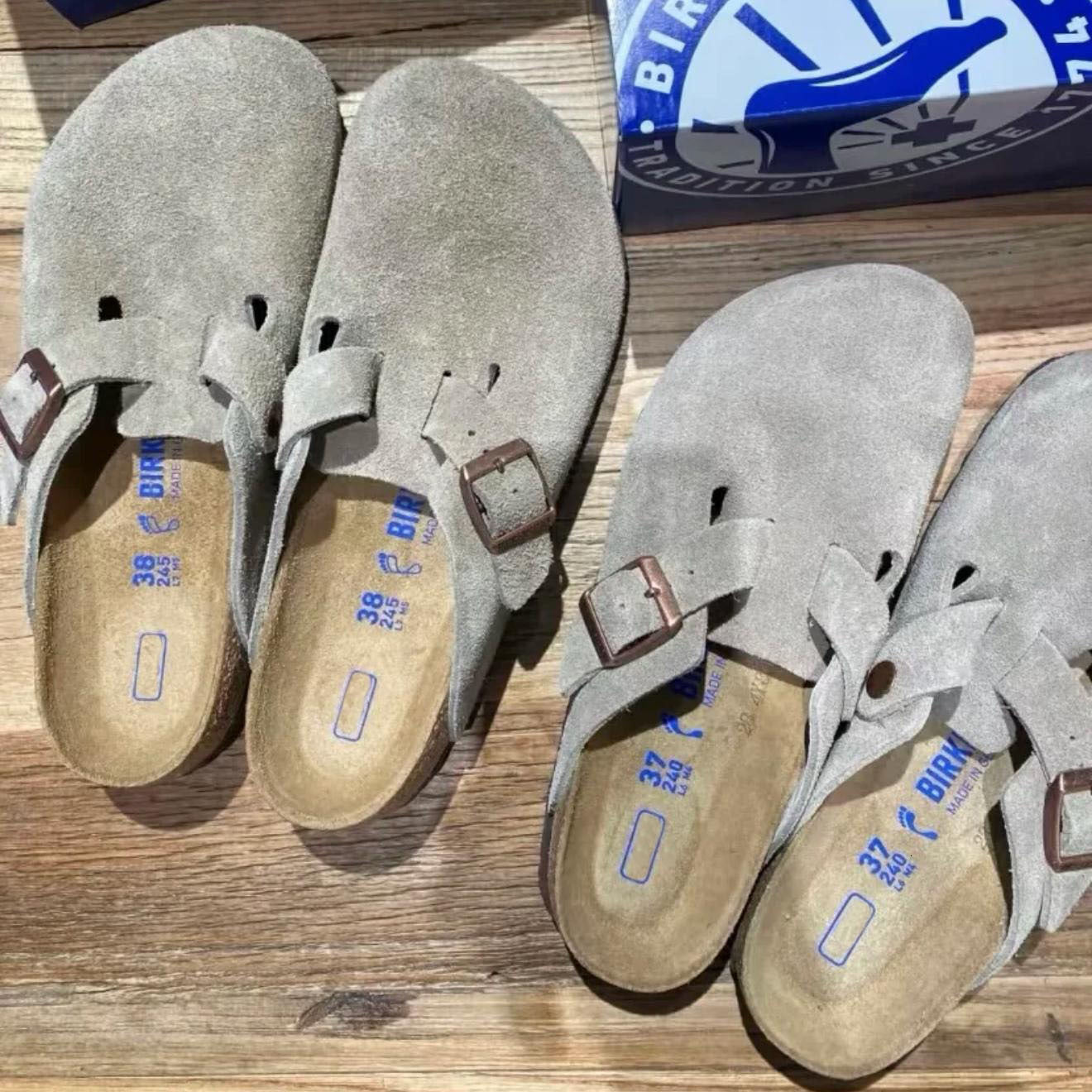 Designer Clog Slippers Cork Flat Fashion Summer Genuine Leather Slide Favourite Beach Casual Shoes Women Men Clogs Sandals