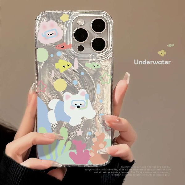 ddmygifts Diving Underwater Small Animal Phone Case Suitable for 14 15 Promax Fun Cartoon 13 Feather Cloth 12 A