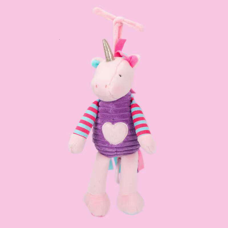Adorable Plush Rabbit Baby Toy for Infants - Soft - Touch, Striped - Dressed Bunny with Decorative Bow