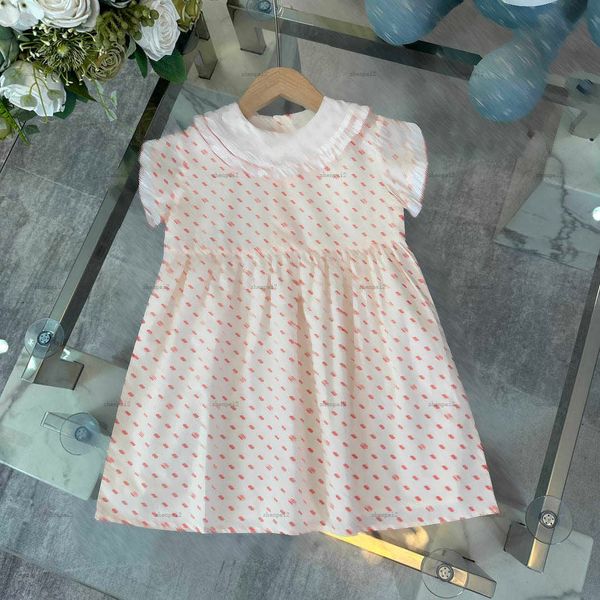 Luxury baby skirt Red Spot Design Princess dress Size 100-160 CM kids designer clothes summer Short sleeved girls partydress