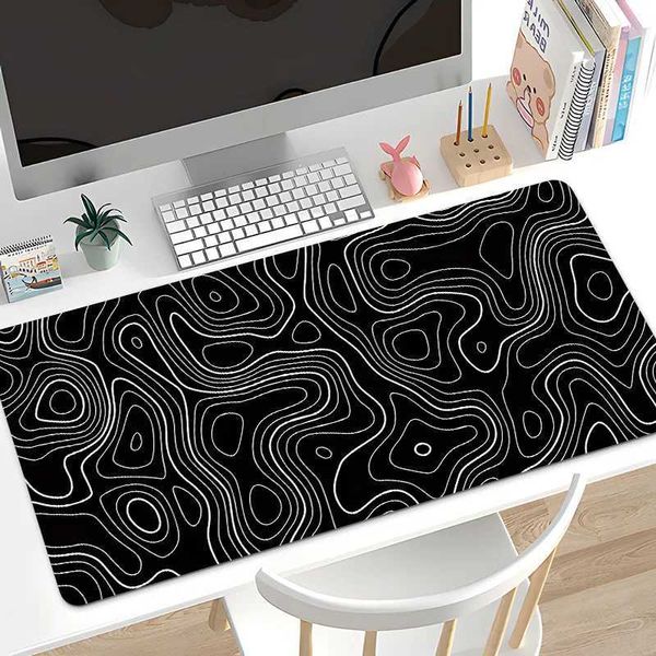 1Pcs gaming mouse pad large keyboard pad 31.5 x 11.8 inches terrain mouse pad black and white mouse pad Y250110