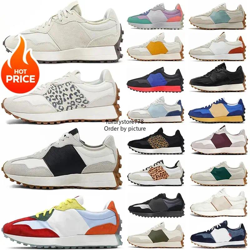 2025new 327 Running shoes womens designer sneakers mens Sea Salt vintage beige Moonbeam leopard print black white orange grey men trainers size 36-4