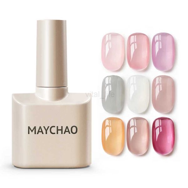 MAYCHAO 12ML 31 Color Ice Transparent Jelly Gel Nail Polish Soak Off UV LED Semi Permanent Transparent Varnish Nail PolishCL240711