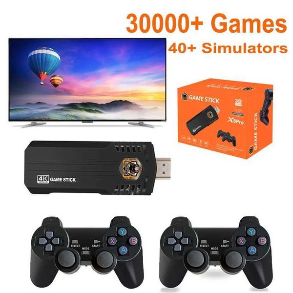 Game Stick 4K X8 Pro Retro Handheld Game Console 30000+Games Emuelec 4.5 Wireless Game Board TV Game Console Built in Video Games Y241109