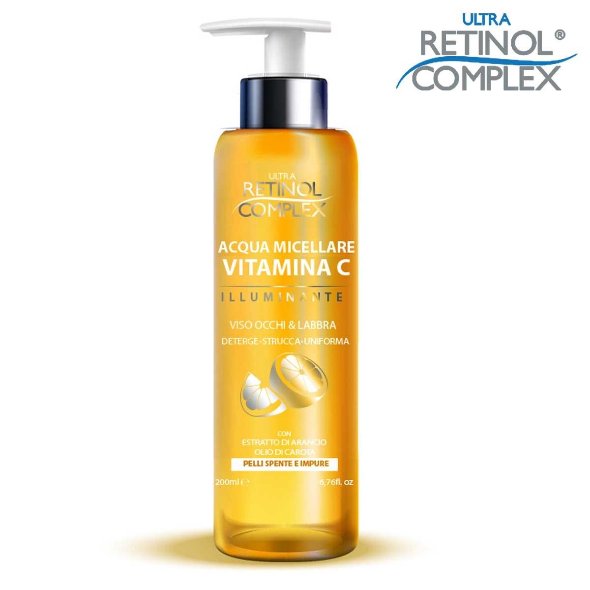 Retinol complex micellært vand C-vitamin øjne & læber 200 ml