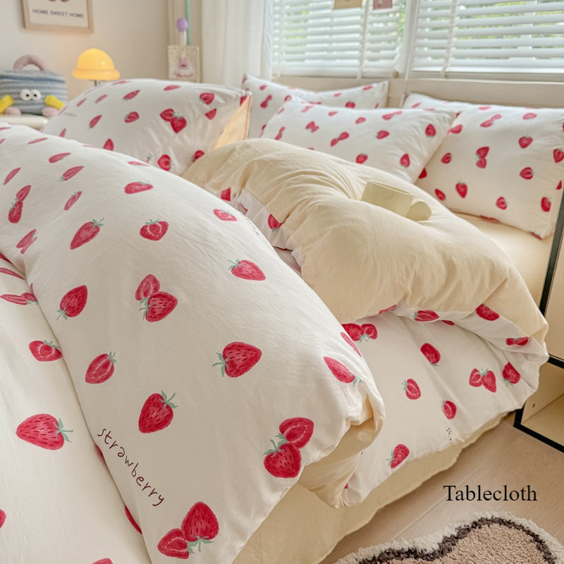 2026 Bedding Washed Warm Cotton Sheets Bedroom Duvet Cover Abraded All Seasons