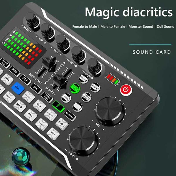 F998 Live Sound Card Audio DJ Mixer Voice Changer Bluetooth Mixer Amplifier Suitable for Youtube TikTok Mobile Streaming Music B240815