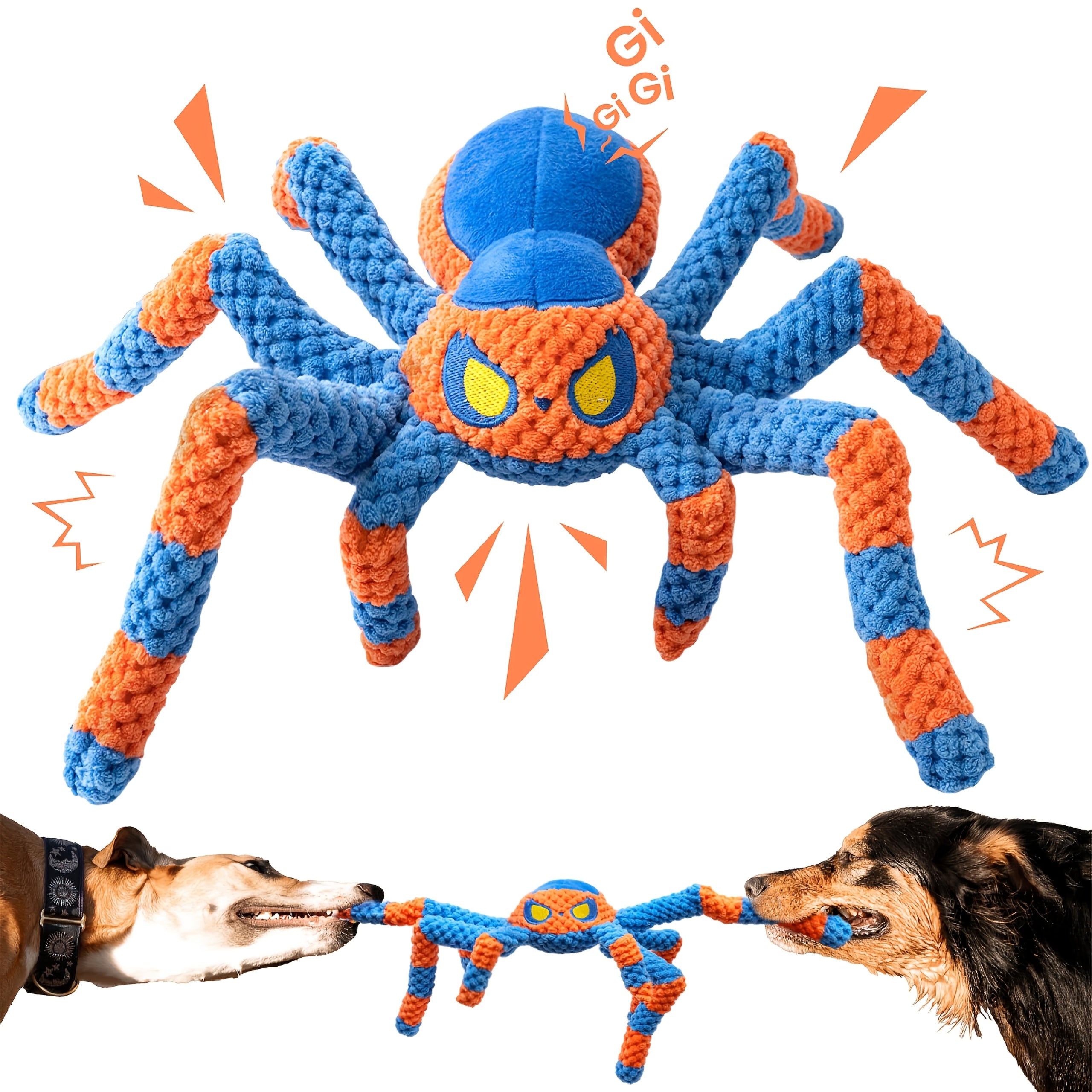 TEMU Large Dog Toys To Keep Them Busy, Interactive Dog Toys, Squeaky Crinkle Tug Of Warpuppy Toy, Without Battery