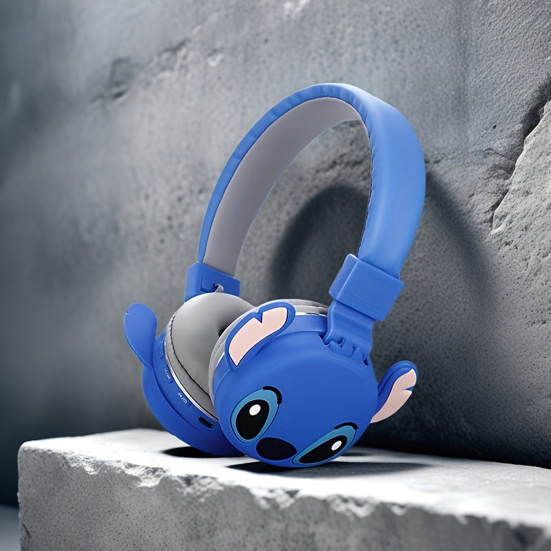 TEMU Stitch Headphones Wireless Headset - , Cute Earphones Adjustable Headset For Teens Girls Canceling Noise With Mic, For Gifts