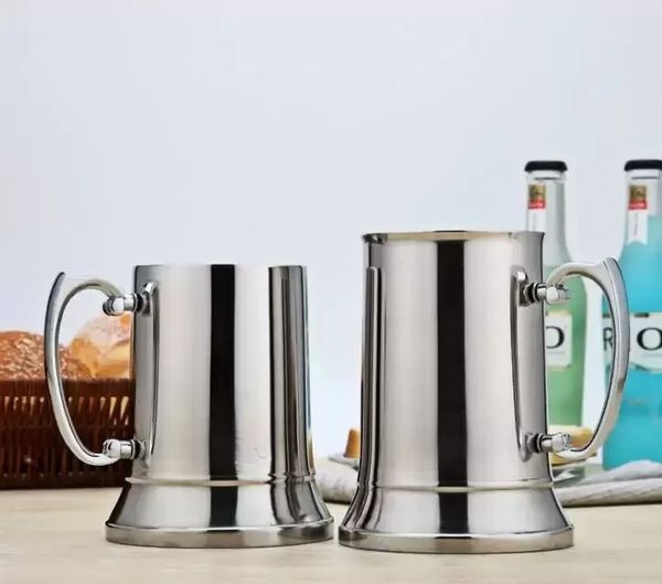 15.2OZ and 19OZ Wine Glasses stainless steel double-layer beer supplies, flame tail coffee milk cup 0330