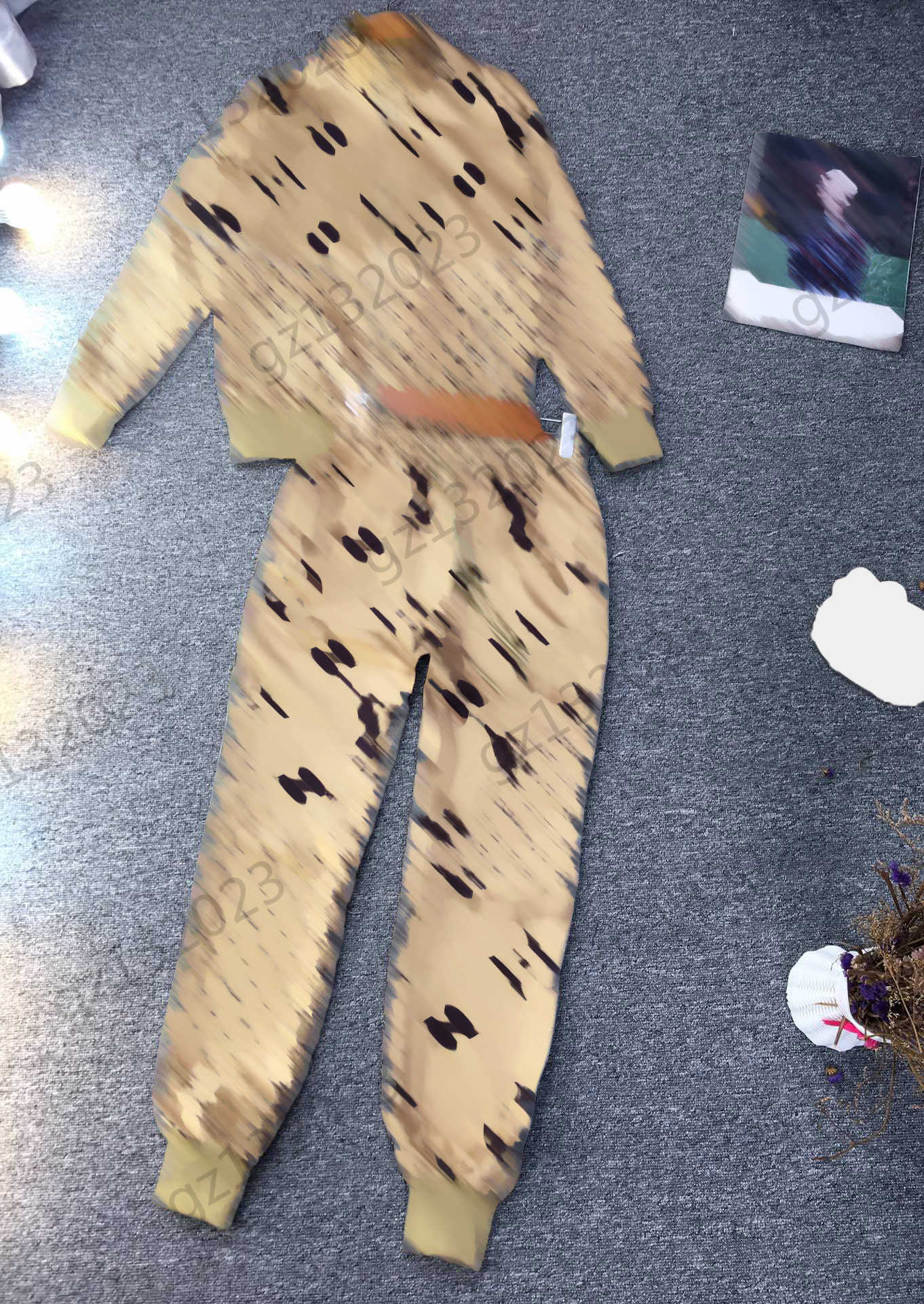 Two Piece Sets Womens Two Piece Pants Brand Classic Logo Printing High Collar Zipper Jacket Elastic Waist Casual Trousers Women Clothing 4 Colors