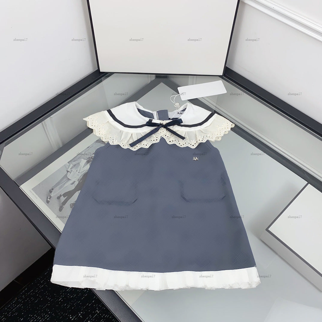 Top newborn dress Dummy pocket design baby skirt summer designer infant jumpsuits toddler bodysuit A128X04N078