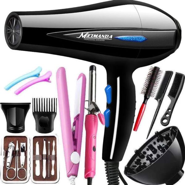 Hair Dryer Professional 1200W2200W Gear Strong Power Blow Brush For Hairdressing Barber Salon Tools Fan 241118