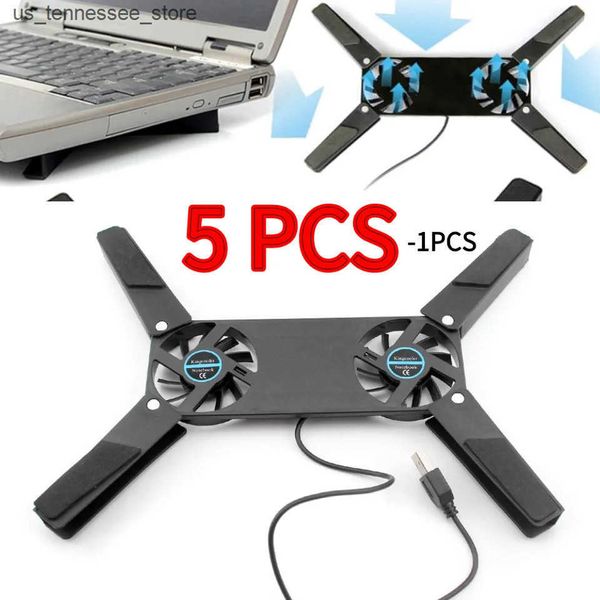 Laptop Cooling Pads 5-1PCS Rotatable USB Fan Cooling Pad 2 Fans Cooler Notebook Cooler Computer Fan Stand For 10-17 Laptop Notebook Peripher