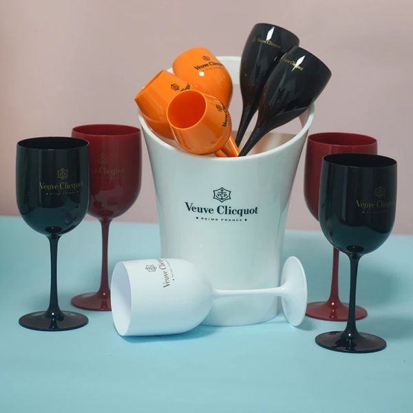 Veuve Clicquot Round Ice Wine Portable Plastic Bucket High Beauty Beer Champagne Household Red Small 240315